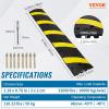 image:imageVEVOR 2PCs 6 ft72 Rubber Speed Hump 2 Channel 22000 lbs Capacity Heavy Duty Traffic Speed Bump with High Reflective Yellow Strip 8 Expansion Screws and 1 Drill for Asphalt Concrete Gravel Roads2 PCs