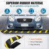 image:imageVEVOR 2PCs 6 ft72 Rubber Speed Hump 2 Channel 22000 lbs Capacity Heavy Duty Traffic Speed Bump with High Reflective Yellow Strip 8 Expansion Screws and 1 Drill for Asphalt Concrete Gravel Roads2 PCs