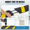 image:imageVEVOR 2PCs 6 ft72 Rubber Speed Hump 2 Channel 22000 lbs Capacity Heavy Duty Traffic Speed Bump with High Reflective Yellow Strip 8 Expansion Screws and 1 Drill for Asphalt Concrete Gravel Roads1 PC