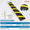 image:imageVEVOR 2PCs 6 ft72 Rubber Speed Hump 2 Channel 22000 lbs Capacity Heavy Duty Traffic Speed Bump with High Reflective Yellow Strip 8 Expansion Screws and 1 Drill for Asphalt Concrete Gravel Roads1 PC