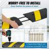 image:imageVEVOR 2PCs 6 ft72 Rubber Speed Hump 2 Channel 22000 lbs Capacity Heavy Duty Traffic Speed Bump with High Reflective Yellow Strip 8 Expansion Screws and 1 Drill for Asphalt Concrete Gravel Roads2 PCs
