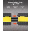 image:imageVEVOR 3 PCs 2 Channel Rubber Cable Protector Ramp 12000 lbsaxle Capacity Heavy Duty Hose Wire Cover Ramp Driveway Traffic Speed Bump wFlipOpen Top Cover amp 50 ft Warning Tape for IndoorampOutdoor2 Channel1PC