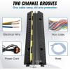 image:imageVEVOR 3 PCs 2 Channel Rubber Cable Protector Ramp 12000 lbsaxle Capacity Heavy Duty Hose Wire Cover Ramp Driveway Traffic Speed Bump wFlipOpen Top Cover amp 50 ft Warning Tape for IndoorampOutdoor2 Channel3PCs
