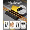 image:imageVEVOR 328 ft Cable Protector Ramp 4 Pack of 1 Channel 18000 lbsaxle Capacity Heavy Duty Rubber Speed Bumps Floor Cord Cable Protector Wire Cover for Residential Areas Private Garages Gardens2 Channel1 PC