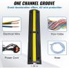 image:imageVEVOR 328 ft Cable Protector Ramp 4 Pack of 1 Channel 18000 lbsaxle Capacity Heavy Duty Rubber Speed Bumps Floor Cord Cable Protector Wire Cover for Residential Areas Private Garages Gardens1 Channel4PCS