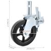 image:imageVEVOR 4 Pack Scaffolding Wheels 8 x 2 Inch Scaffold Caster Wheels with Dual Locking Rubber Swivel Casters 360 Degrees Heavy Duty Rubber Swivel Stem Casters with Brake 2908LBS Capacity8 Solid Round Stem