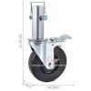image:imageVEVOR 4 Pack Scaffolding Wheels 8 x 2 Inch Scaffold Caster Wheels with Dual Locking Rubber Swivel Casters 360 Degrees Heavy Duty Rubber Swivel Stem Casters with Brake 2908LBS Capacity5 Square Tube Stem