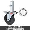 image:imageVEVOR 4 Pack Scaffolding Wheels 8 x 2 Inch Scaffold Caster Wheels with Dual Locking Rubber Swivel Casters 360 Degrees Heavy Duty Rubber Swivel Stem Casters with Brake 2908LBS Capacity5 Square Tube Stem