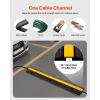 image:imageVEVOR 5 Channel Rubber Cable Protector Ramp Heavy Duty 22000 lbsaxle Capacity Wire Hose Cord Cover Ramp ADA Compliant Driveway Road Hump Traffic Speed Bump wFlipOpen Top Cover1 Channel4PCS