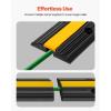 image:imageVEVOR 5 Channel Rubber Cable Protector Ramp Heavy Duty 22000 lbsaxle Capacity Wire Hose Cord Cover Ramp ADA Compliant Driveway Road Hump Traffic Speed Bump wFlipOpen Top Cover1 Channel4PCS