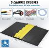 image:imageVEVOR 5 Channel Rubber Cable Protector Ramp Heavy Duty 22000 lbsaxle Capacity Wire Hose Cord Cover Ramp ADA Compliant Driveway Road Hump Traffic Speed Bump wFlipOpen Top Cover5 Channel1PC