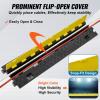 image:imageVEVOR Cable Protector Ramp 2 Channel 22000 lbsaxle Capacity Heavy Duty TPU Wire Cord Cover Ramp Hose Protector Driveway Traffic Speed Bump wTPR FlipOpen Top Cover for Indoor amp Outdoor1 PC