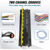 image:imageVEVOR Cable Protector Ramp 2 Channel 22000 lbsaxle Capacity Heavy Duty TPU Wire Cord Cover Ramp Hose Protector Driveway Traffic Speed Bump wTPR FlipOpen Top Cover for Indoor amp Outdoor1 PC