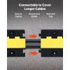 image:imageVEVOR Cable Protector Ramp 2 Channel 22000 lbsaxle Capacity Heavy Duty TPU Wire Cord Cover Ramp Hose Protector Driveway Traffic Speed Bump wTPR FlipOpen Top Cover for Indoor amp Outdoor3 PCs