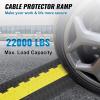 image:imageVEVOR Cable Protector Ramp 2 Channel 22000 lbsaxle Capacity Heavy Duty TPU Wire Cord Cover Ramp Hose Protector Driveway Traffic Speed Bump wTPR FlipOpen Top Cover for Indoor amp Outdoor1 PC