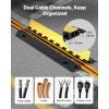 image:imageVEVOR Cable Protector Ramp 2 Channel 22000 lbsaxle Capacity Heavy Duty TPU Wire Cord Cover Ramp Hose Protector Driveway Traffic Speed Bump wTPR FlipOpen Top Cover for Indoor amp Outdoor3 PCs
