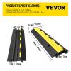 image:imageVEVOR Cable Protector Ramp 4 Packs 2 Channels Rubber Modular Speed Bumps Rated 11000 LBS Load Capacity Protective Wire Cord Ramp Driveway Rubber Traffic Speed Bumps Hump Cable Protector