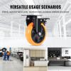 image:imageVEVOR Caster Wheels 5inch Swivel Plate Casters Set of 4 with Security AB Locking No Noise PVC Wheels Heavy Duty 450 lbs Load Capacity Per Caster NonMarking Wheels for Cart Furniture Workbench5inch
