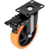 image:imageVEVOR Caster Wheels 5inch Swivel Plate Casters Set of 4 with Security AB Locking No Noise PVC Wheels Heavy Duty 450 lbs Load Capacity Per Caster NonMarking Wheels for Cart Furniture Workbench4 inch