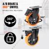 image:imageVEVOR Caster Wheels 5inch Swivel Plate Casters Set of 4 with Security AB Locking No Noise PVC Wheels Heavy Duty 450 lbs Load Capacity Per Caster NonMarking Wheels for Cart Furniture Workbench5inch