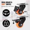 image:imageVEVOR Caster Wheels 5inch Swivel Plate Casters Set of 4 with Security AB Locking No Noise PVC Wheels Heavy Duty 450 lbs Load Capacity Per Caster NonMarking Wheels for Cart Furniture Workbench2inch