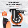 image:imageVEVOR Caster Wheels 5inch Swivel Plate Casters Set of 4 with Security AB Locking No Noise PVC Wheels Heavy Duty 450 lbs Load Capacity Per Caster NonMarking Wheels for Cart Furniture Workbench4 inch