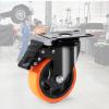 image:imageVEVOR Caster Wheels 5inch Swivel Plate Casters Set of 4 with Security AB Locking No Noise PVC Wheels Heavy Duty 450 lbs Load Capacity Per Caster NonMarking Wheels for Cart Furniture Workbench4 inch