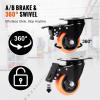 image:imageVEVOR Caster Wheels 5inch Swivel Plate Casters Set of 4 with Security AB Locking No Noise PVC Wheels Heavy Duty 450 lbs Load Capacity Per Caster NonMarking Wheels for Cart Furniture Workbench3inch