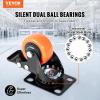 image:imageVEVOR Caster Wheels 5inch Swivel Plate Casters Set of 4 with Security AB Locking No Noise PVC Wheels Heavy Duty 450 lbs Load Capacity Per Caster NonMarking Wheels for Cart Furniture Workbench2inch