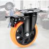 image:imageVEVOR Caster Wheels 5inch Swivel Plate Casters Set of 4 with Security AB Locking No Noise PVC Wheels Heavy Duty 450 lbs Load Capacity Per Caster NonMarking Wheels for Cart Furniture Workbench5inch