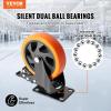 image:imageVEVOR Caster Wheels 5inch Swivel Plate Casters Set of 4 with Security AB Locking No Noise PVC Wheels Heavy Duty 450 lbs Load Capacity Per Caster NonMarking Wheels for Cart Furniture Workbench5inch