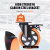 image:imageVEVOR Caster Wheels 5inch Swivel Plate Casters Set of 4 with Security AB Locking No Noise PVC Wheels Heavy Duty 450 lbs Load Capacity Per Caster NonMarking Wheels for Cart Furniture Workbench5inch