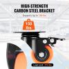 image:imageVEVOR Caster Wheels 5inch Swivel Plate Casters Set of 4 with Security AB Locking No Noise PVC Wheels Heavy Duty 450 lbs Load Capacity Per Caster NonMarking Wheels for Cart Furniture Workbench2inch