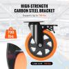 image:imageVEVOR Caster Wheels 5inch Swivel Plate Casters Set of 4 with Security AB Locking No Noise PVC Wheels Heavy Duty 450 lbs Load Capacity Per Caster NonMarking Wheels for Cart Furniture Workbench6inch