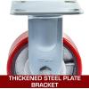 image:imageVEVOR Caster Wheels Set of 4 6 Heavy Duty Casters 2 Rigid and 2 Swivel Casters with Side Brake Polyurethane Iron Core Plate 4000LBS Capacity
