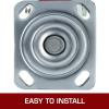image:imageVEVOR Caster Wheels Set of 4 6 Heavy Duty Casters 2 Rigid and 2 Swivel Casters with Side Brake Polyurethane Iron Core Plate 4000LBS Capacity