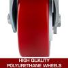 image:imageVEVOR Caster Wheels Set of 4 6 Heavy Duty Casters 2 Rigid and 2 Swivel Casters with Side Brake Polyurethane Iron Core Plate 4000LBS Capacity