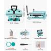 image:imageVEVOR Hybrid Heat Press 15 x 15 inch 5in1 Multifunction Heat Up Fast and Even AllNew Patented Design Easy to Control Sublimation Press Machine for TShirtsMugsTumblersCapsPlates Black15X15 5 in 1Green