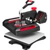 image:imageVEVOR Hybrid Heat Press 15 x 15 inch 5in1 Multifunction Heat Up Fast and Even AllNew Patented Design Easy to Control Sublimation Press Machine for TShirtsMugsTumblersCapsPlates Black11in1Red
