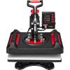 image:imageVEVOR Hybrid Heat Press 15 x 15 inch 5in1 Multifunction Heat Up Fast and Even AllNew Patented Design Easy to Control Sublimation Press Machine for TShirtsMugsTumblersCapsPlates Black11in1Red