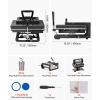 image:imageVEVOR Hybrid Heat Press 15 x 15 inch 5in1 Multifunction Heat Up Fast and Even AllNew Patented Design Easy to Control Sublimation Press Machine for TShirtsMugsTumblersCapsPlates Black15X15 5 in 1Black