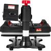 image:imageVEVOR Hybrid Heat Press 15 x 15 inch 5in1 Multifunction Heat Up Fast and Even AllNew Patented Design Easy to Control Sublimation Press Machine for TShirtsMugsTumblersCapsPlates Black11in1Red