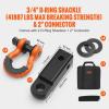 image:imageVEVOR Polyester Heavy Duty Tow Strap Recovery Kit 3 x 30 ft MBS36000 lbs Winch Strap Triple Reinforced Loop Snatch Strap  2 Shackle Hitch Receiver  34 DRing Shackles 2PCS  Storage Bag