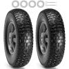 image:image2Pack VEVOR 10Inch Solid Rubber Tires and Wheels 4103504 Flat Free Tubeless Tires and Wheels with 58 Axle Bore Hole Offset Hub Perfect for Hand Truck Utility Cart Dolly Garden TrailerPolypropylene wheel hub