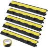 image:imageVEVOR 3 PCs 2 Channel Rubber Cable Protector Ramp 12000 lbsaxle Capacity Heavy Duty Hose Wire Cover Ramp Driveway Traffic Speed Bump wFlipOpen Top Cover amp 50 ft Warning Tape for IndoorampOutdoor2 Channel5PCs