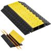 image:imageVEVOR 328 ft Cable Protector Ramp 4 Pack of 1 Channel 18000 lbsaxle Capacity Heavy Duty Rubber Speed Bumps Floor Cord Cable Protector Wire Cover for Residential Areas Private Garages Gardens2 Channel1 PC
