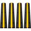 image:imageVEVOR 5 Channel Rubber Cable Protector Ramp Heavy Duty 22000 lbsaxle Capacity Wire Hose Cord Cover Ramp ADA Compliant Driveway Road Hump Traffic Speed Bump wFlipOpen Top Cover1 Channel4PCS