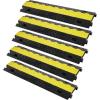 image:imageVEVOR Cable Protector Ramp 2 Channel 22000 lbsaxle Capacity Heavy Duty TPU Wire Cord Cover Ramp Hose Protector Driveway Traffic Speed Bump wTPR FlipOpen Top Cover for Indoor amp Outdoor5 PCs
