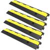 image:imageVEVOR Cable Protector Ramp 4 Packs 2 Channels Rubber Modular Speed Bumps Rated 11000 LBS Load Capacity Protective Wire Cord Ramp Driveway Rubber Traffic Speed Bumps Hump Cable Protector