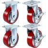 image:imageVEVOR Caster Wheels Set of 4 6 Heavy Duty Casters 2 Rigid and 2 Swivel Casters with Side Brake Polyurethane Iron Core Plate 4000LBS Capacity
